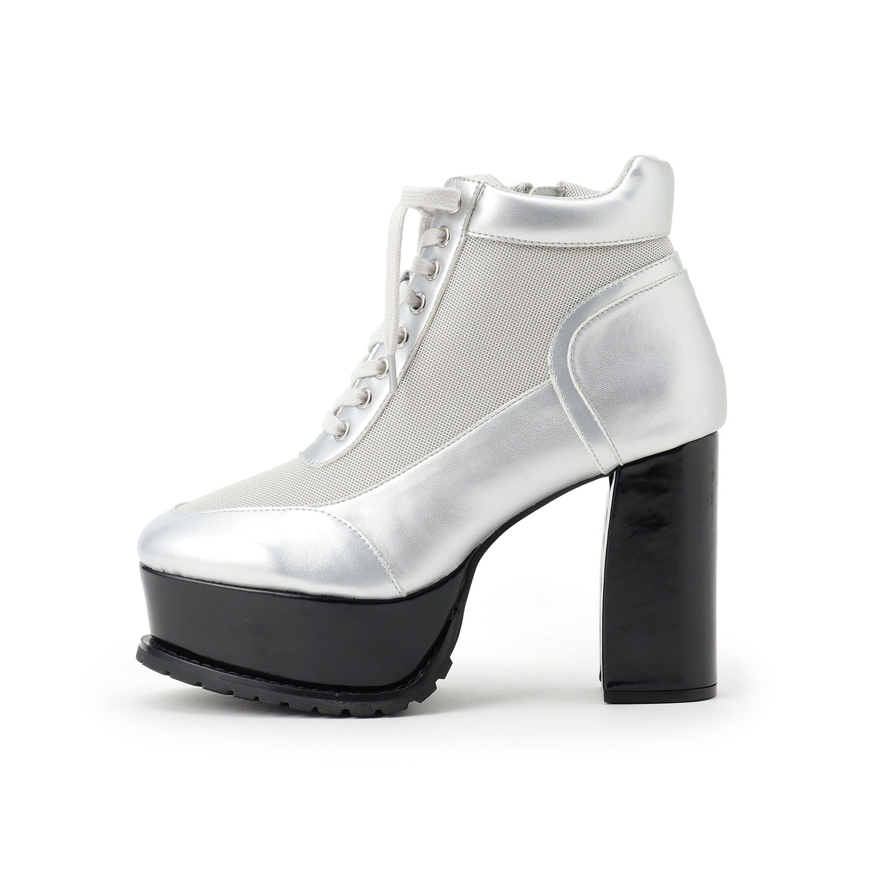 ESPERANZA「【ラク盛り／ショートブーツ】リピーター続出／脚長美脚　厚底メッシュスポーティーショートブーツ」|ショートブーツ|