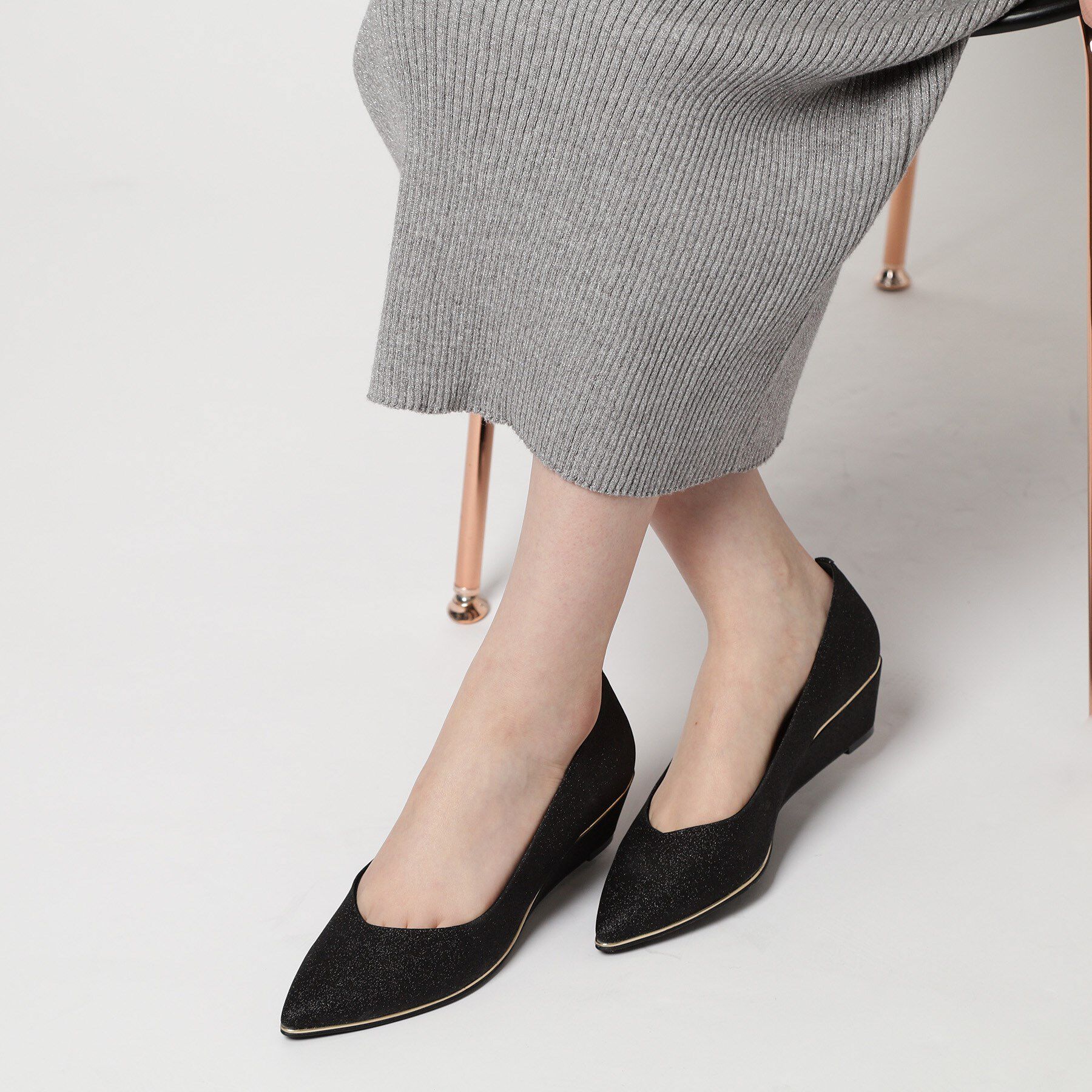 ESPERANZA「ポインテッドウェッジパンプス」|パンプス|