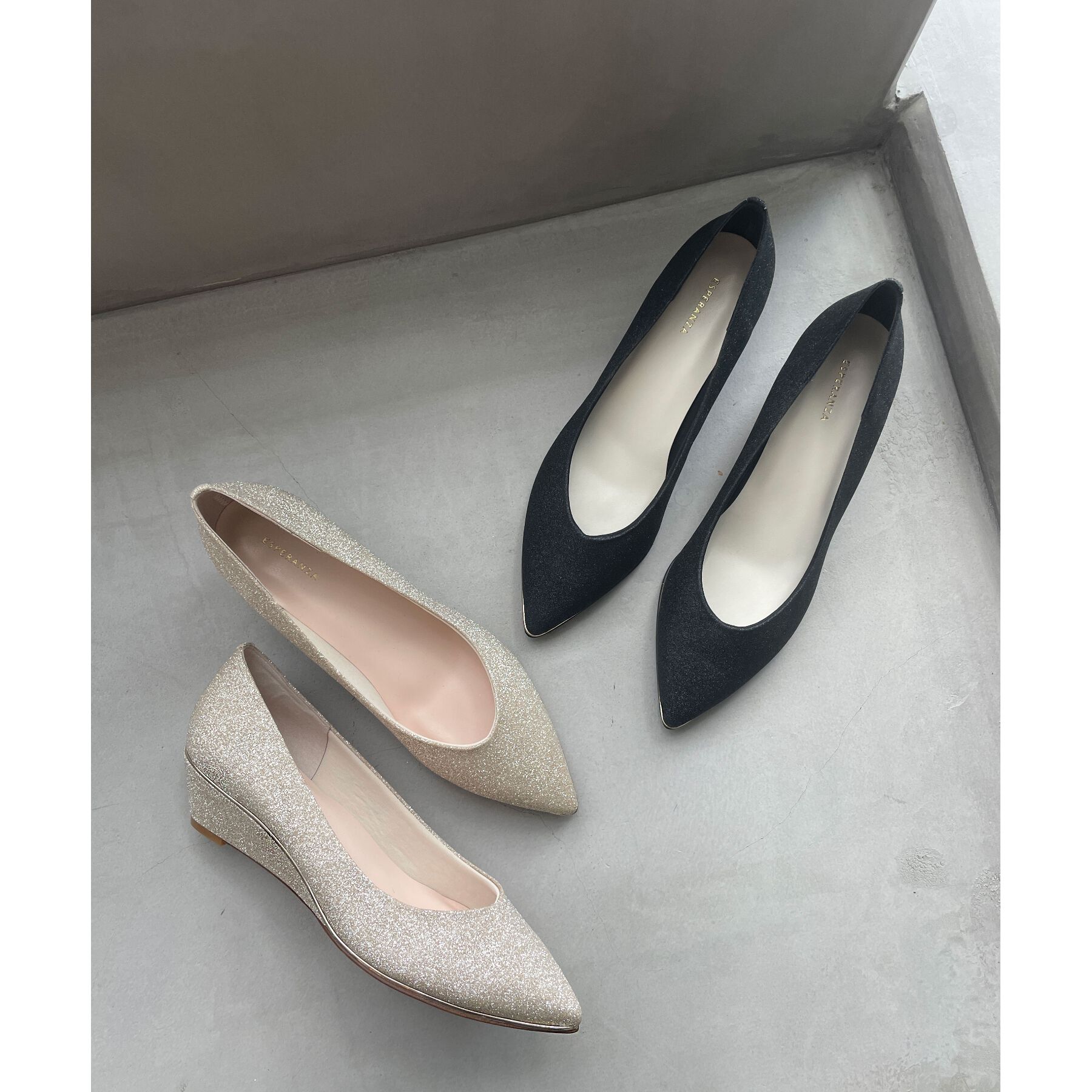 ESPERANZA「ポインテッドウェッジパンプス」|パンプス|