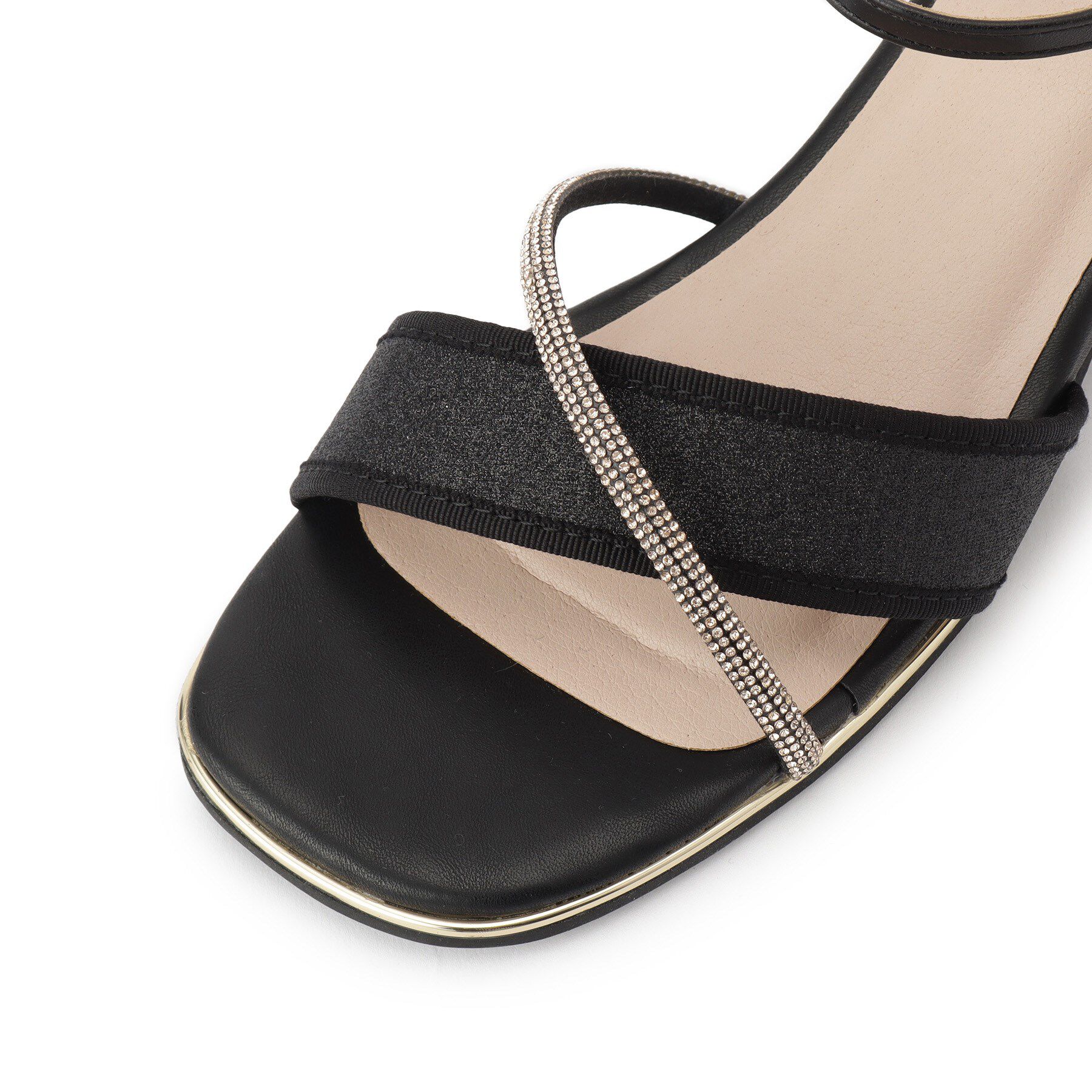 ESPERANZA「ラメ&times;ラインストーンスクエアトゥサンダル」|サンダル|