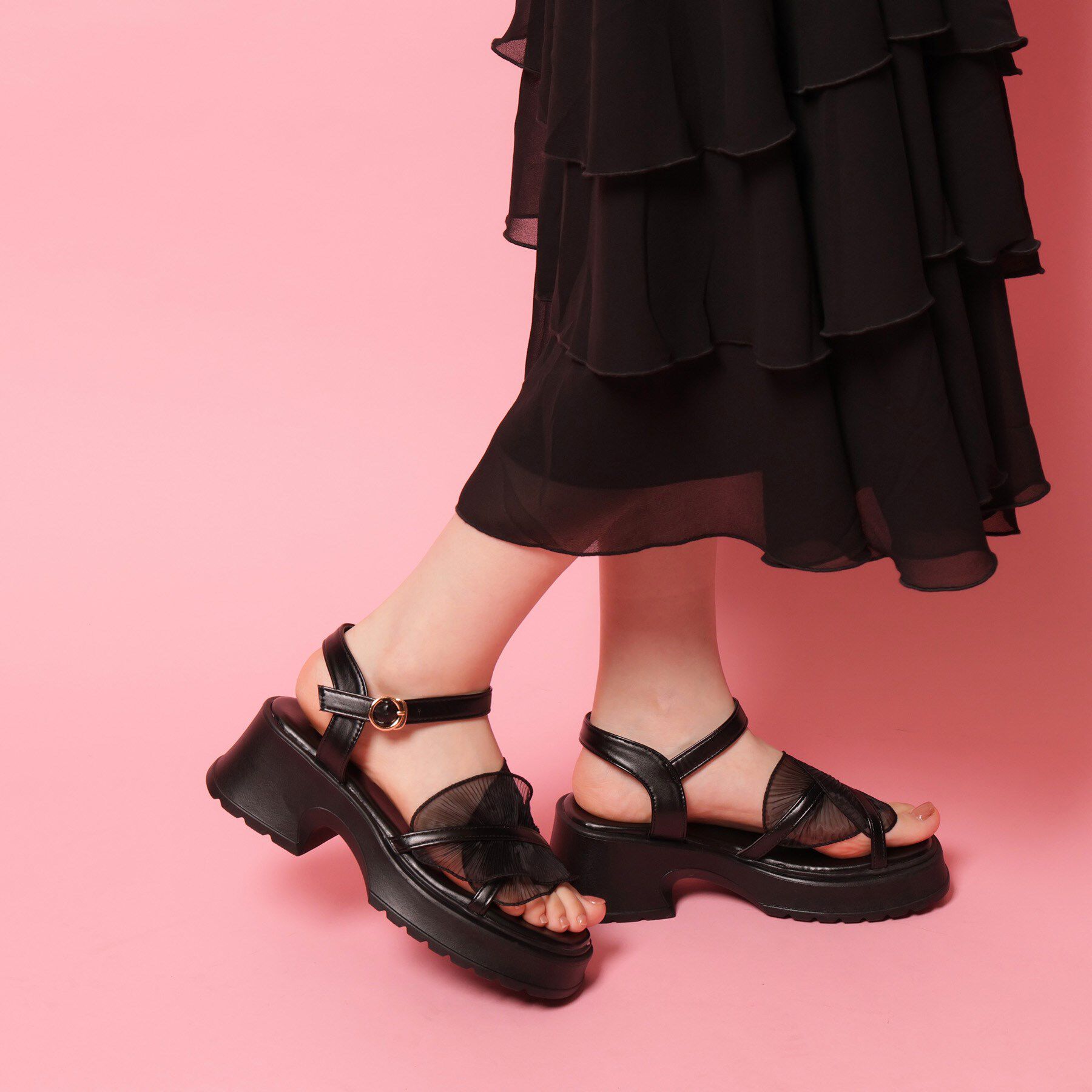 csT&P「チュールフリルサンダル」|サンダル|