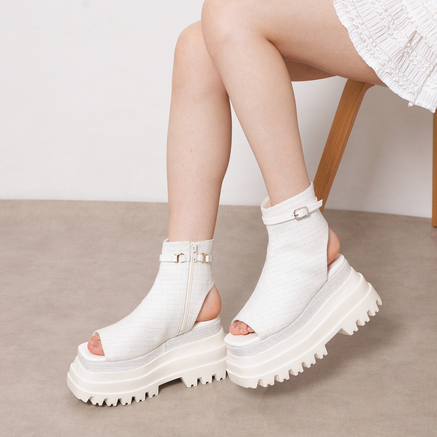 ESPERANZA「ボリューム厚底ブーツサンダル」|ショートブーツ|