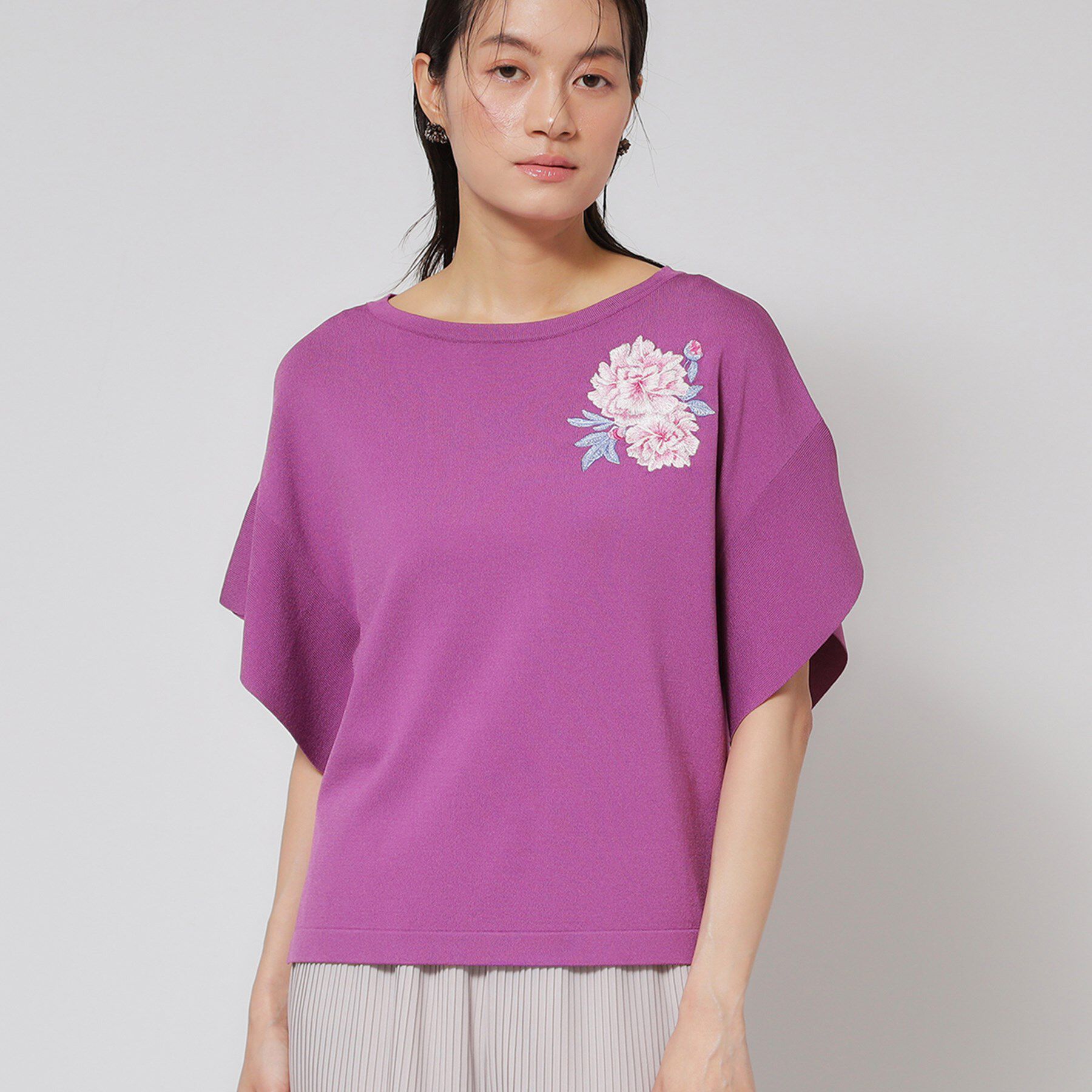 SunaUna「【SS～Lサイズ展開／グラデーションフラワー】クラフトニット」|ニット・セーター|