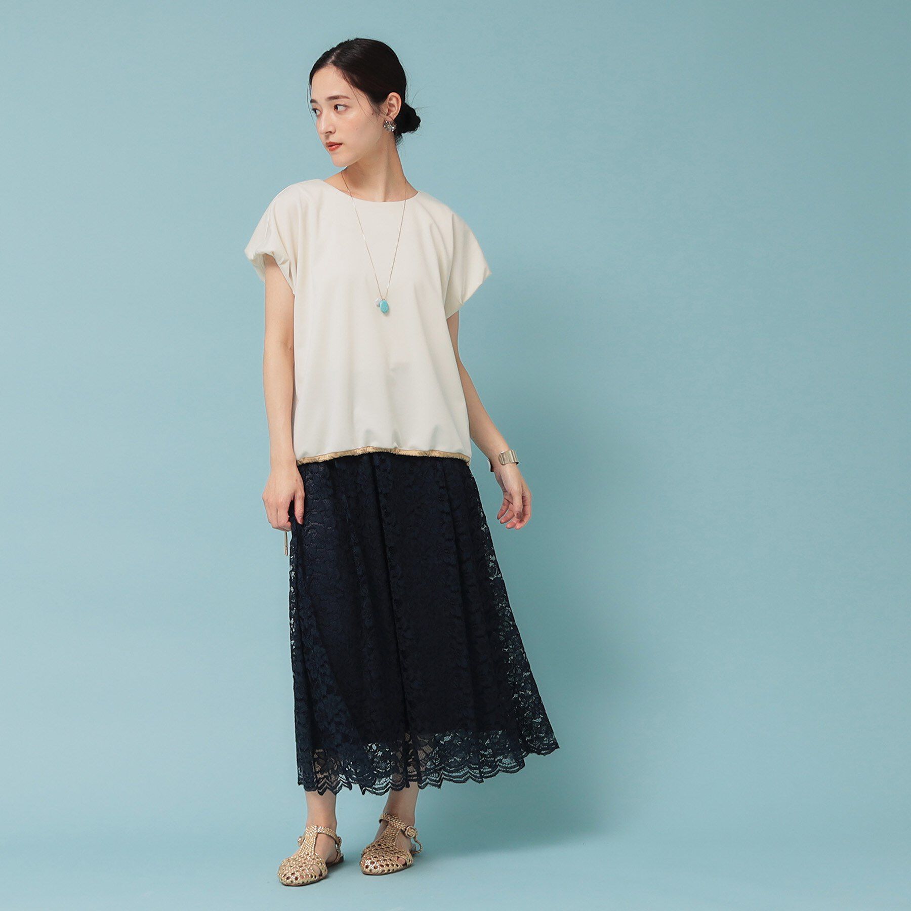 SunaUna「【ドロスト使い】ギャザートップス」|Tシャツ・カットソー|