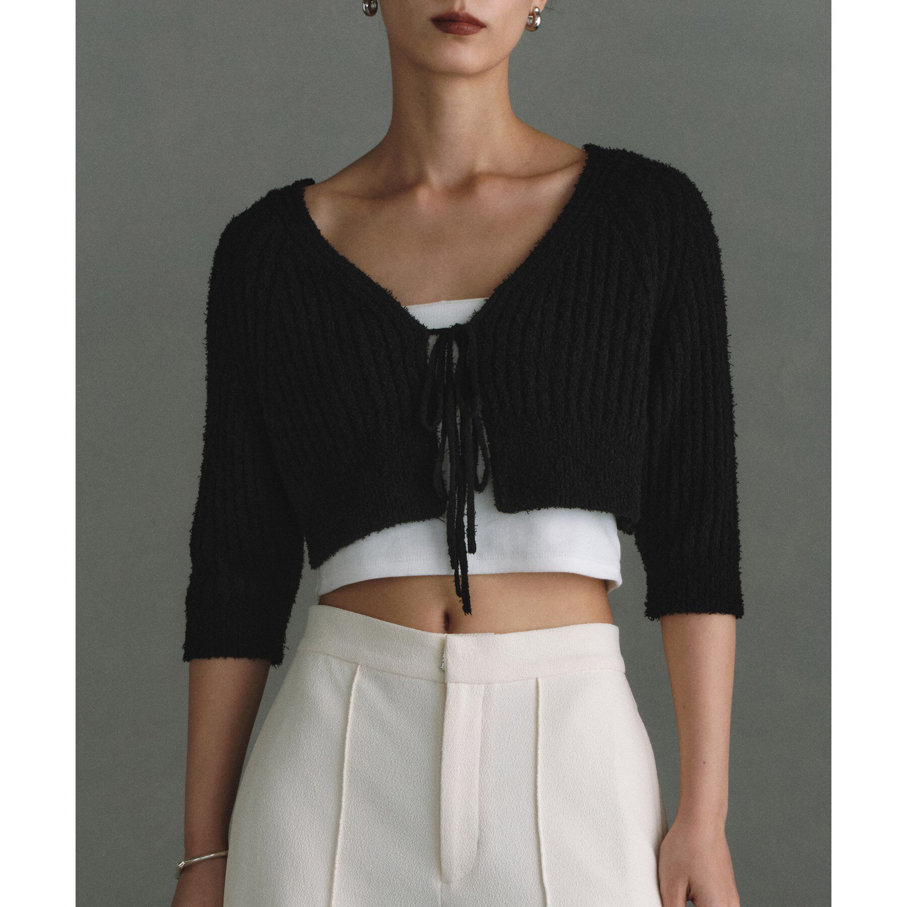 CODE A「carl yarn 2way short cardigan」|カーディガン|