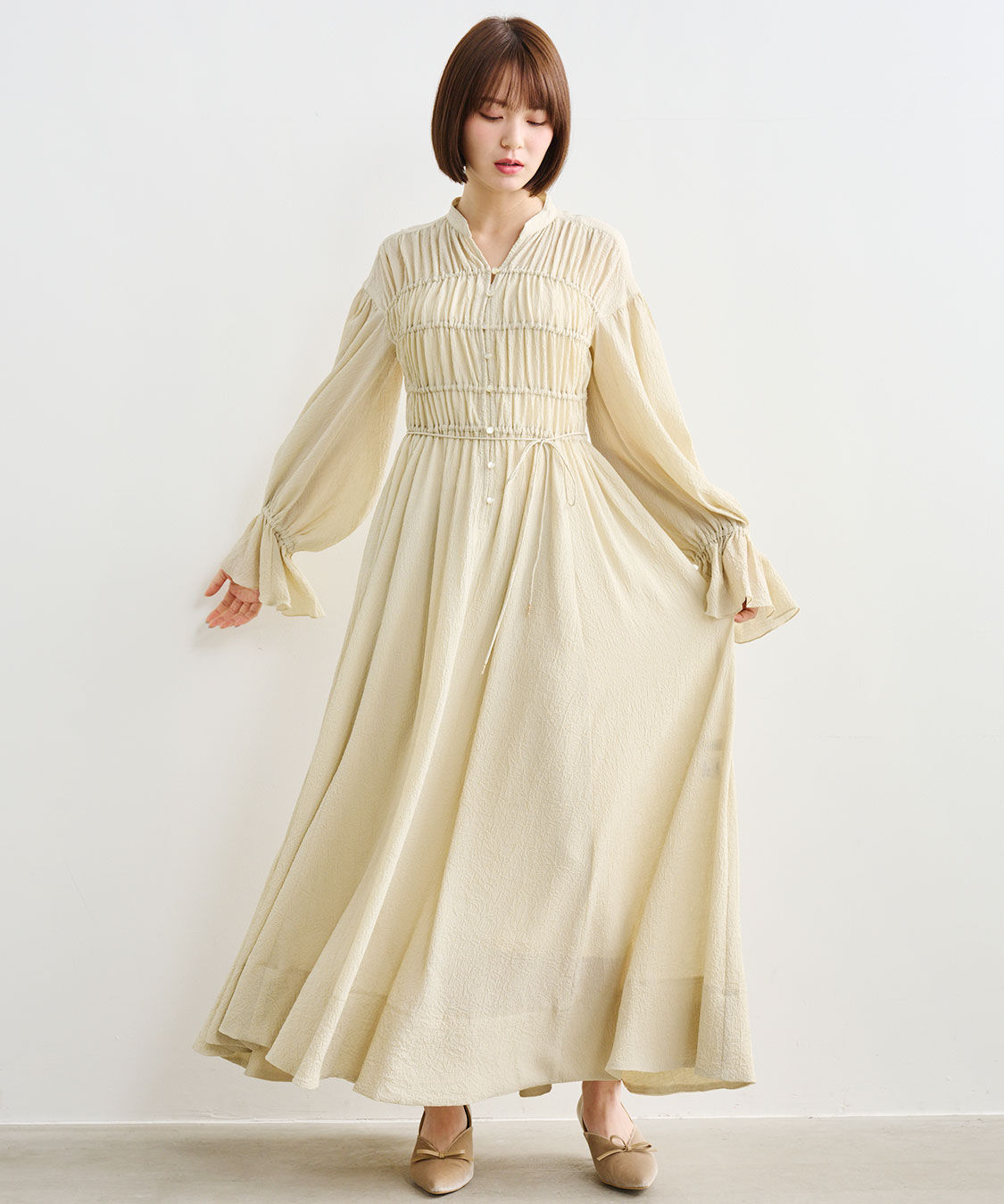 COCO DEAL「シャーリングワンピース」|ワンピース|