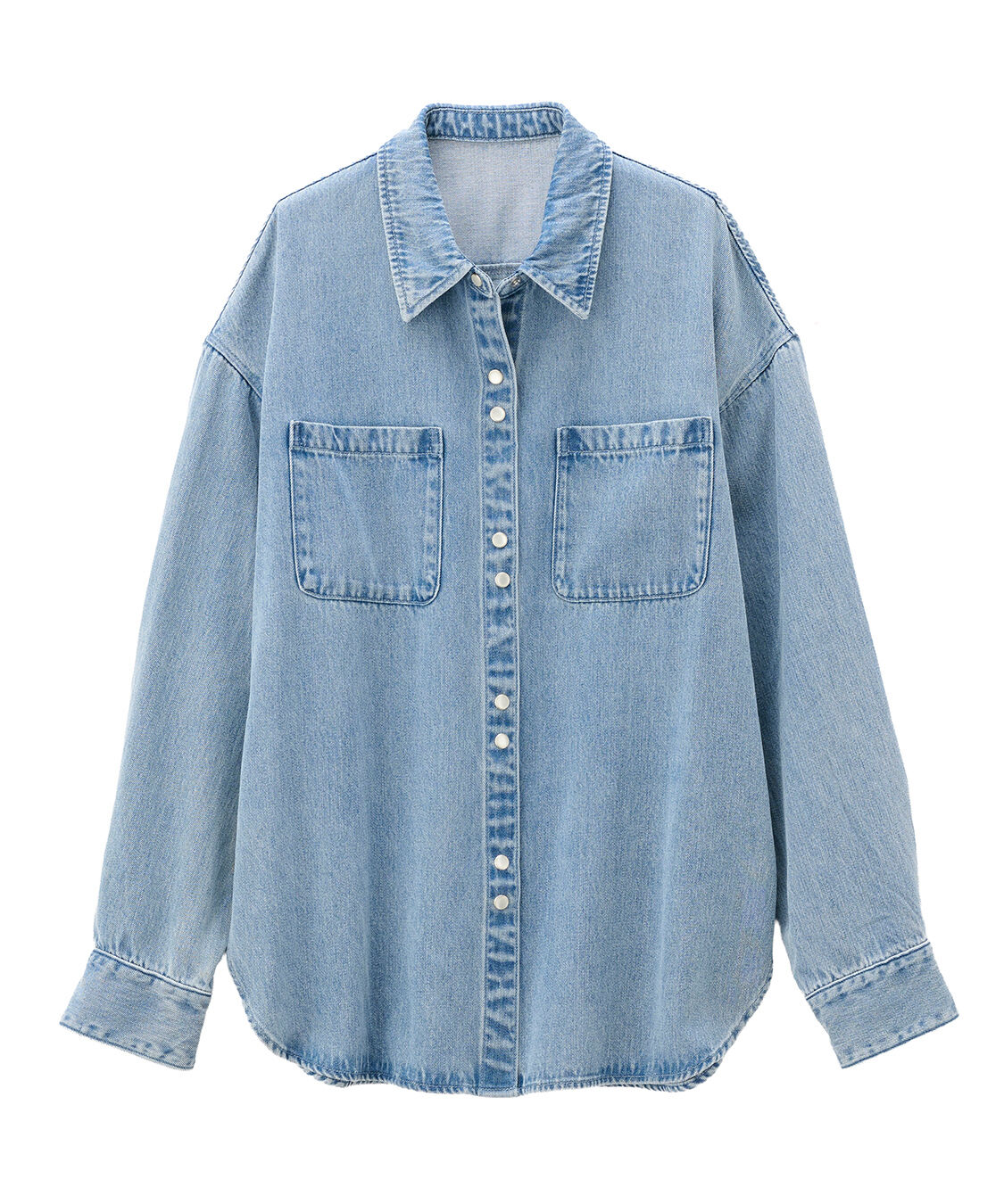 COCO DEAL「ボタンデザインリヨセルデニムシャツ」|シャツ・ブラウス|