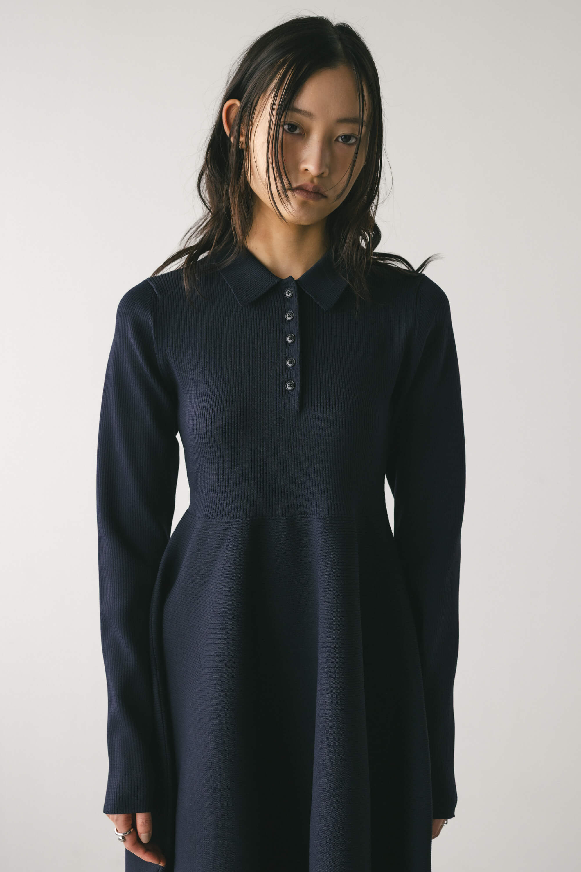 STYLEMIXER「フォルムポロニットワンピース」|ワンピース|