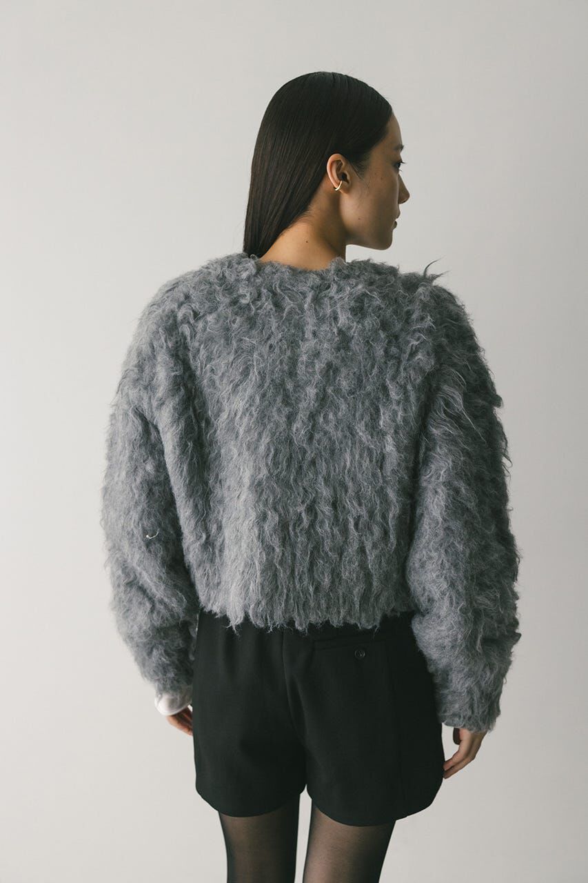 STYLEMIXER「メランジシャギーショートニットカーデ」|カーディガン|