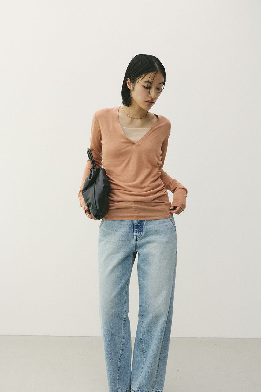 STYLEMIXER「ディープVネックシアートップ」|ニット・セーター|L/ORG1