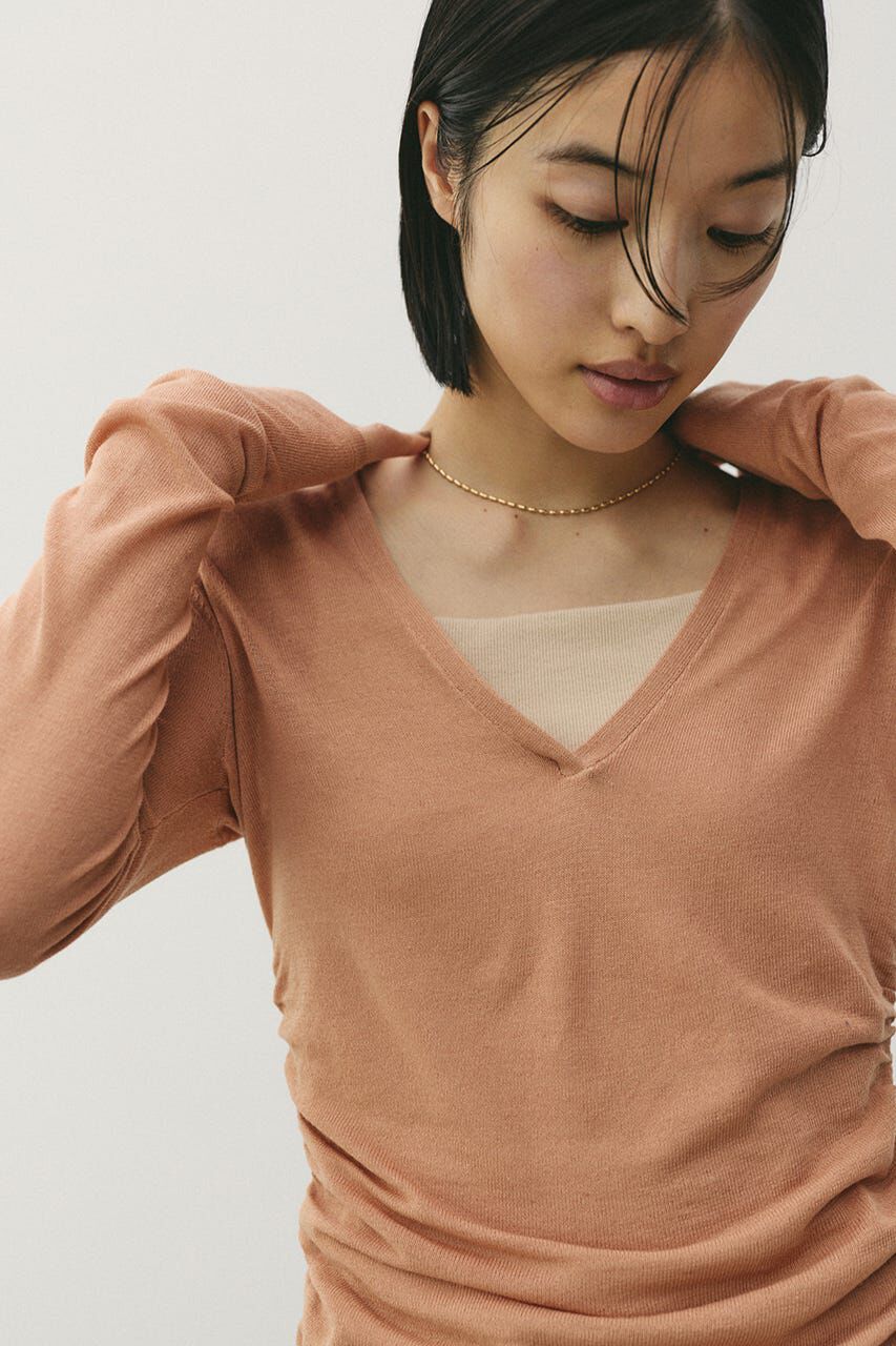 STYLEMIXER「ディープVネックシアートップ」|ニット・セーター|