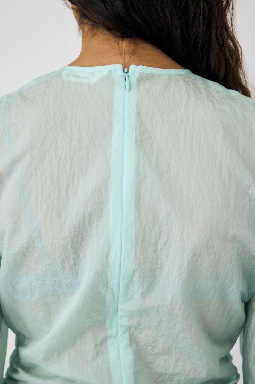 MOUSSY「NO COLLAR GATHER ブラウス」|シャツ・ブラウス|