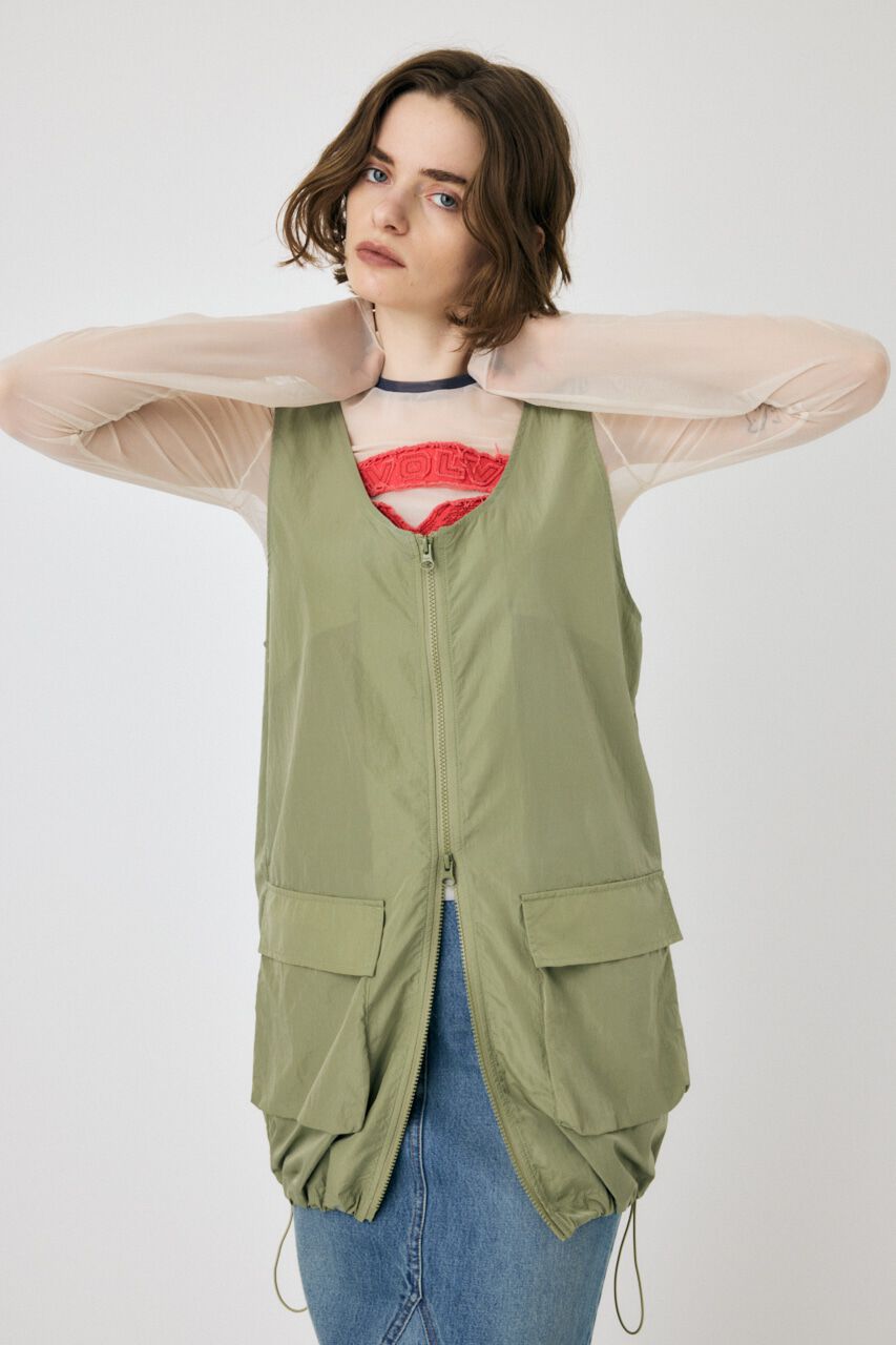 MOUSSY「NYLON ZIP VEST ドレス」|ワンピース|
