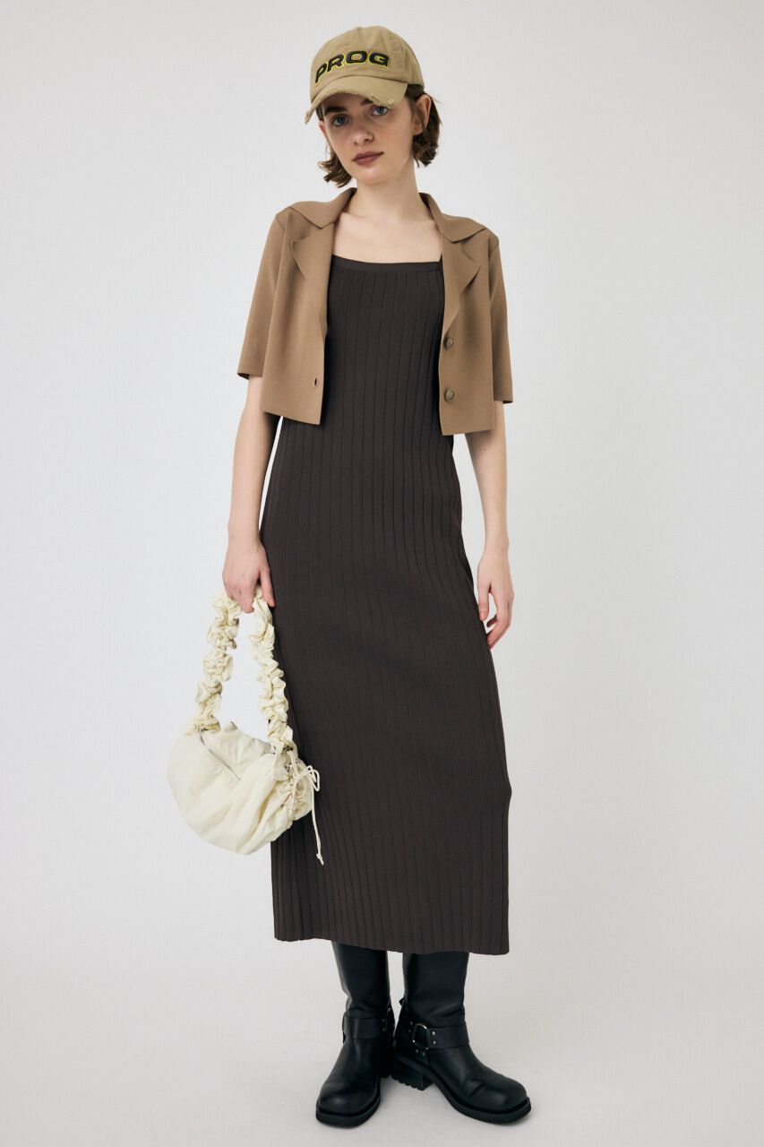 MOUSSY「SHIRT COMBI KNIT ドレス」|ワンピース|BRN