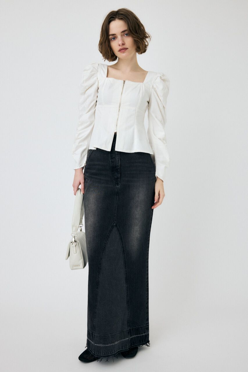 MOUSSY「WHT DENIM BUSTIER ブラウス」|シャツ・ブラウス|