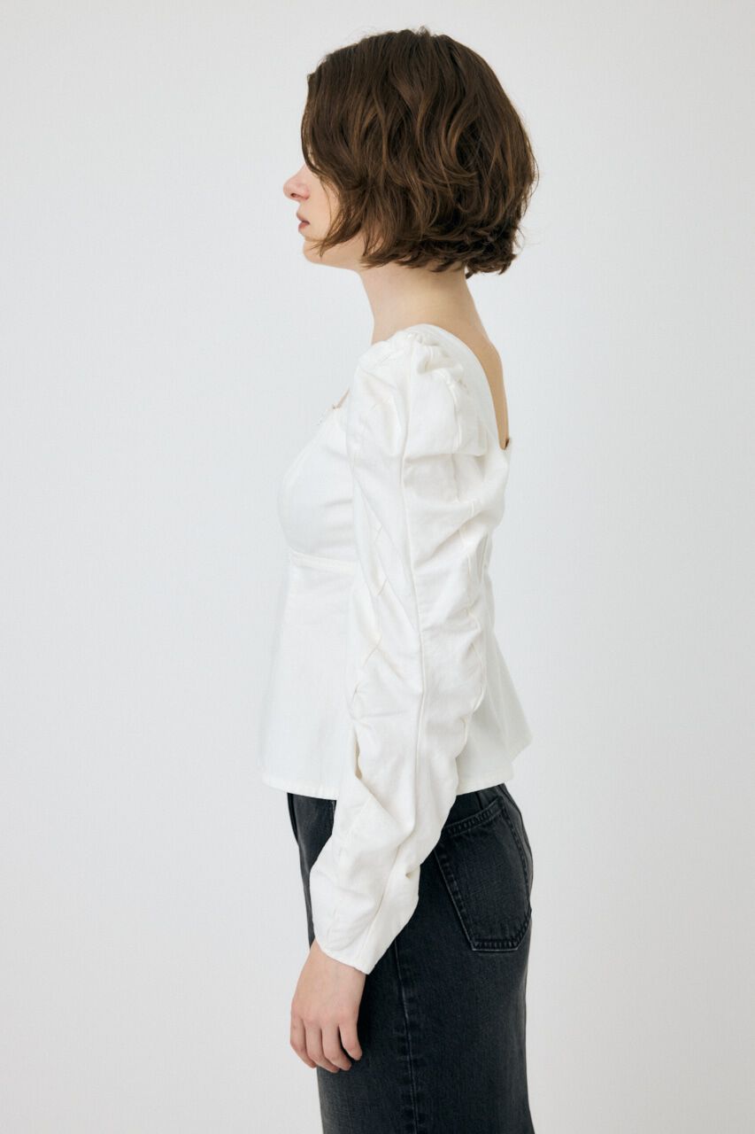 MOUSSY「WHT DENIM BUSTIER ブラウス」|シャツ・ブラウス|