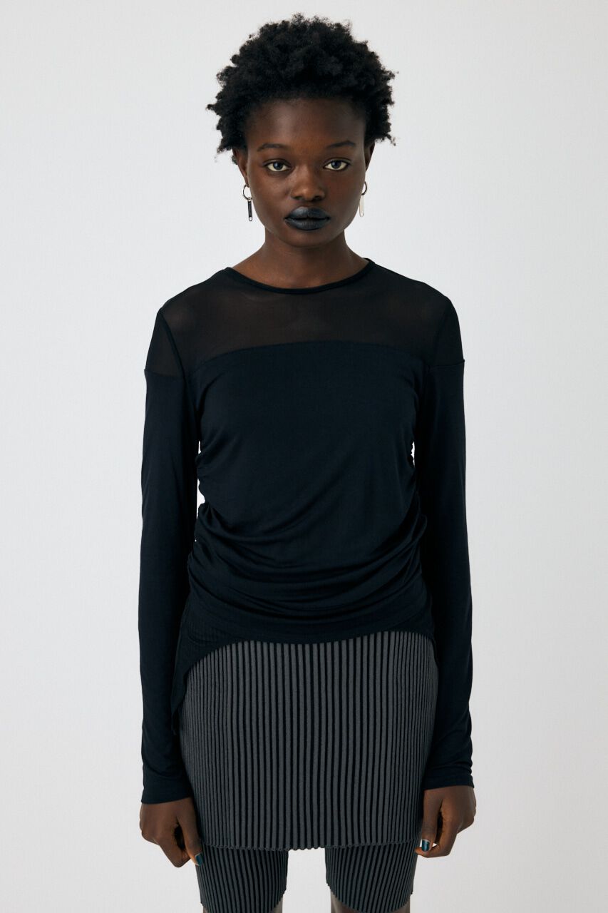 MOUSSY「SHEER LAYERED LS トップス」|Tシャツ・カットソー|