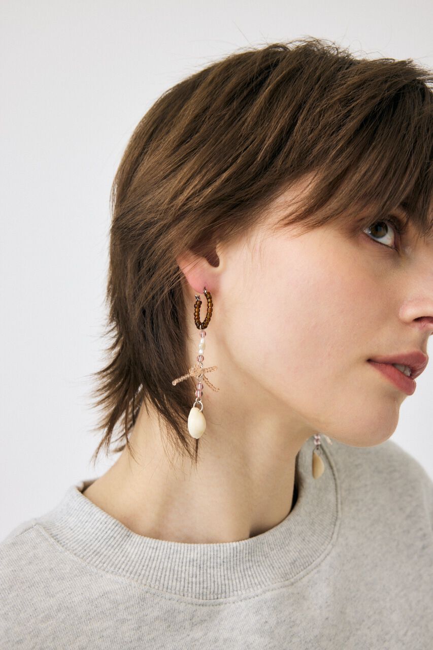 MOUSSY「BEADED SHELL イヤリング」|ピアス|