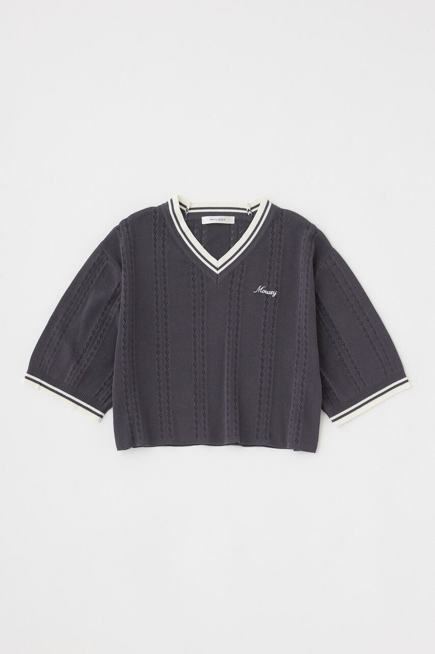 MOUSSY「MOUSSY CROPPED KNIT Tシャツ」|ニット・セーター|