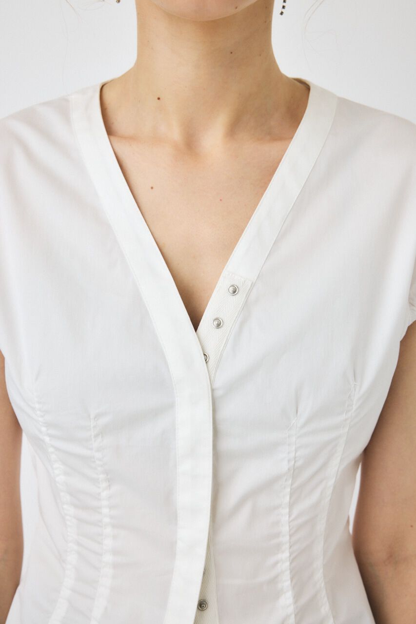 MOUSSY「CAPSLEEVE BUTTON シャツ」|シャツ・ブラウス|