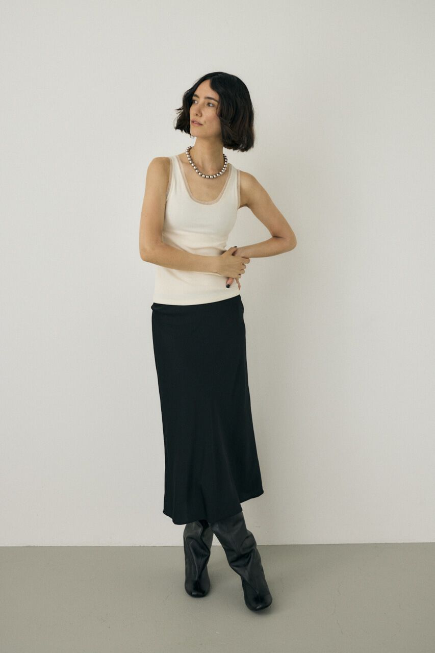 MOUSSY「サテンミディスカート　リサイクルポリエステル&times;レーヨン素材」|スカート|