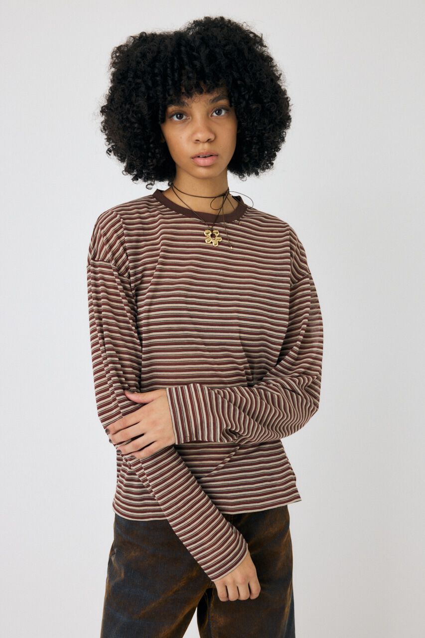 MOUSSY「SHEER BORDER ロンT」|Tシャツ・カットソー|