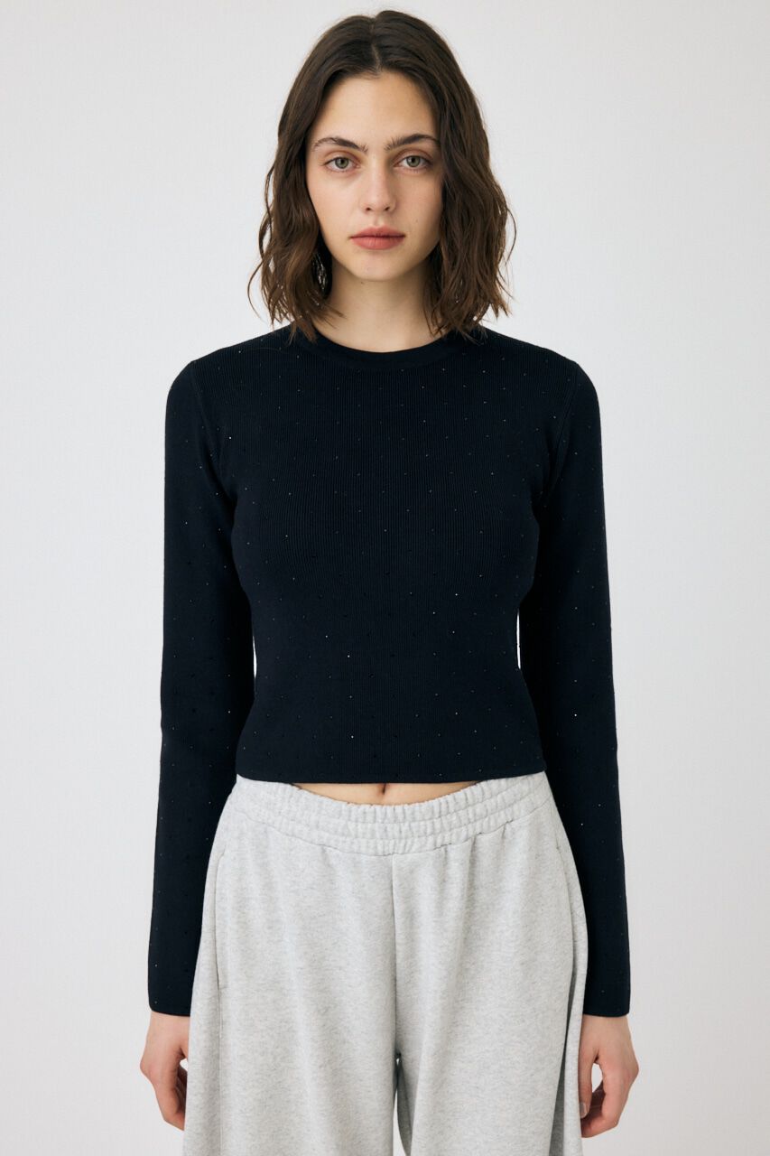 MOUSSY「RHINESTONE ニットトップス」|ニット・セーター|