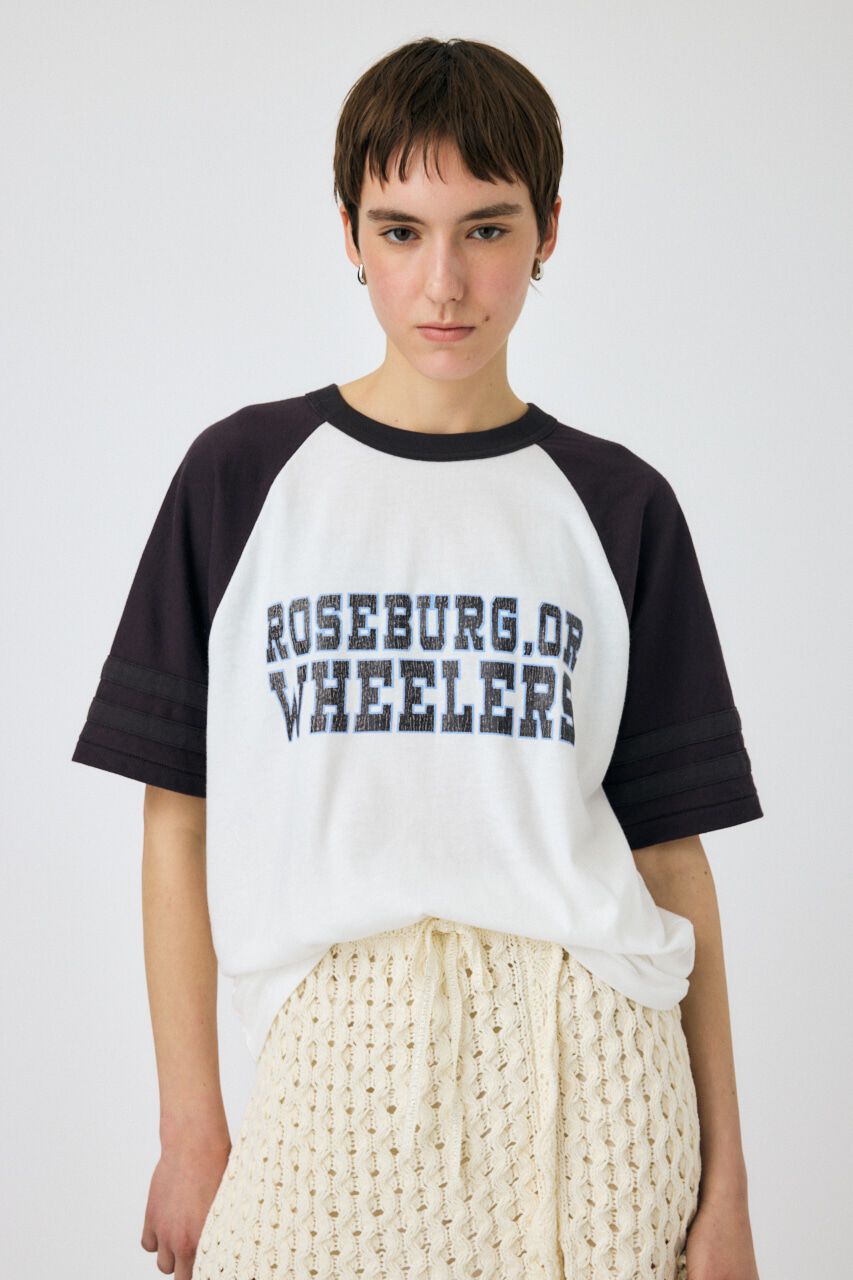 MOUSSY「WHEELERS ラグラン TEE」|Tシャツ・カットソー|O/WHT1