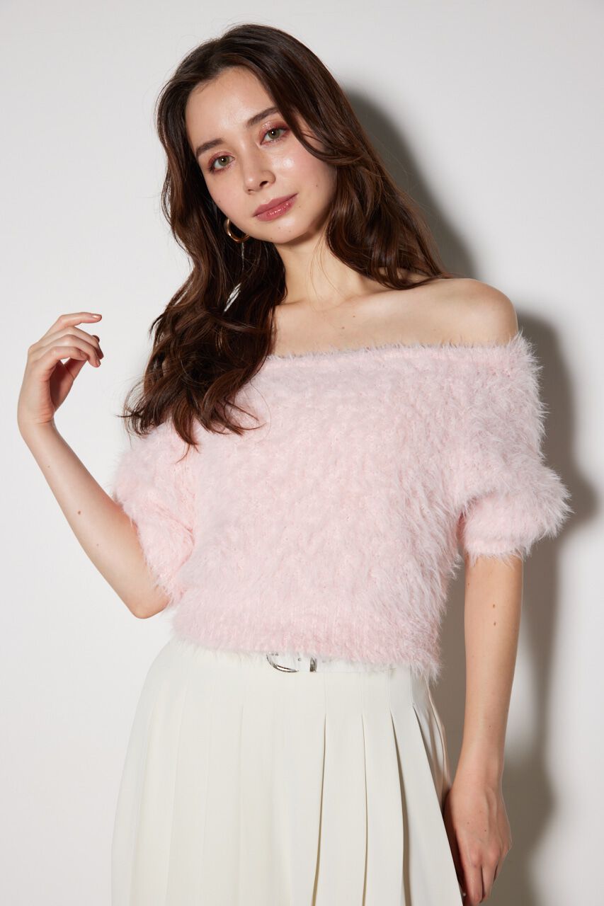 rienda「オフショルシャギーニットトップス」|ニット・セーター|PNK