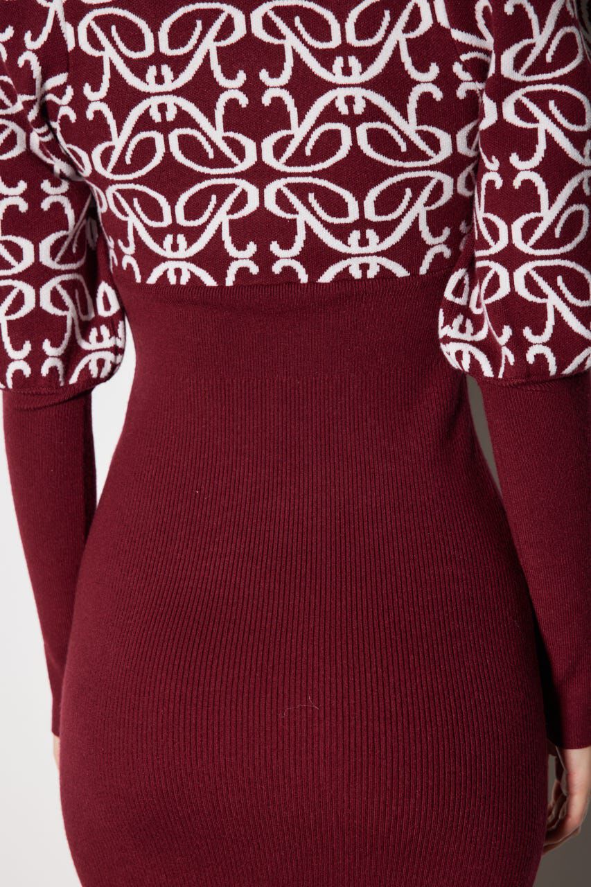 rienda「ロゴジャガードニットタイトワンピース」|ワンピース|