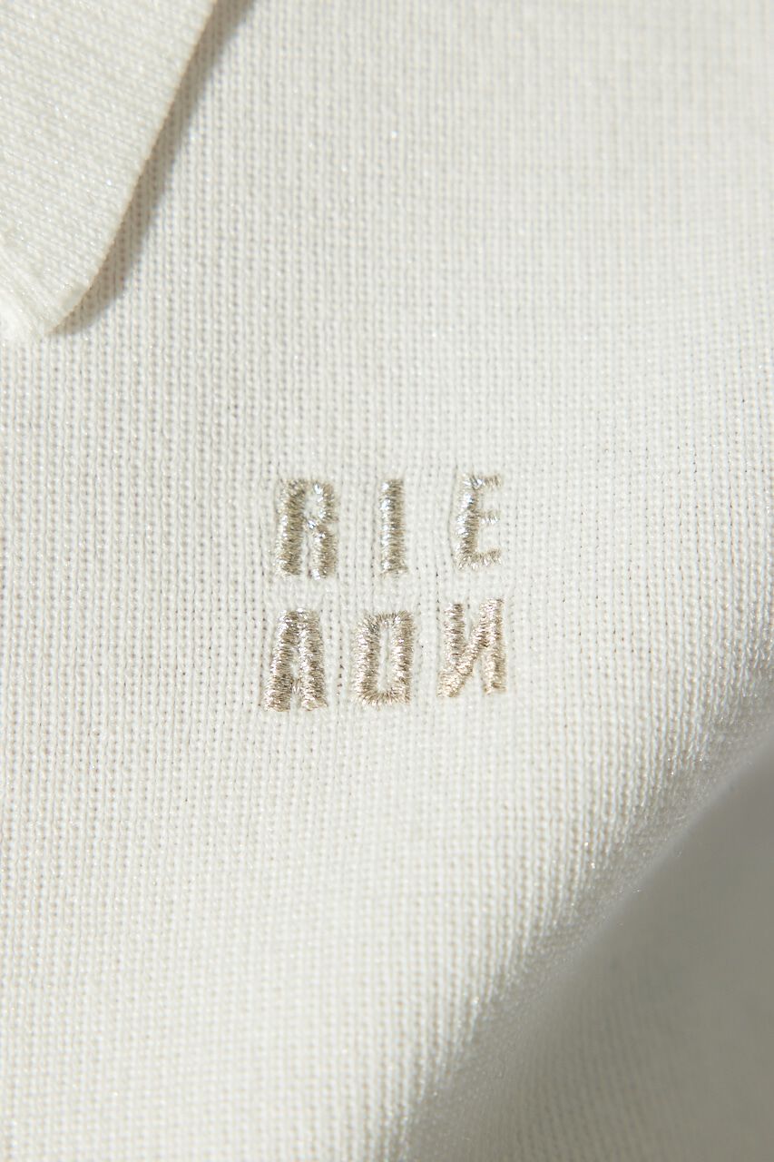 rienda「刺繍ロゴニットカーディガントップス」|ニット・セーター|