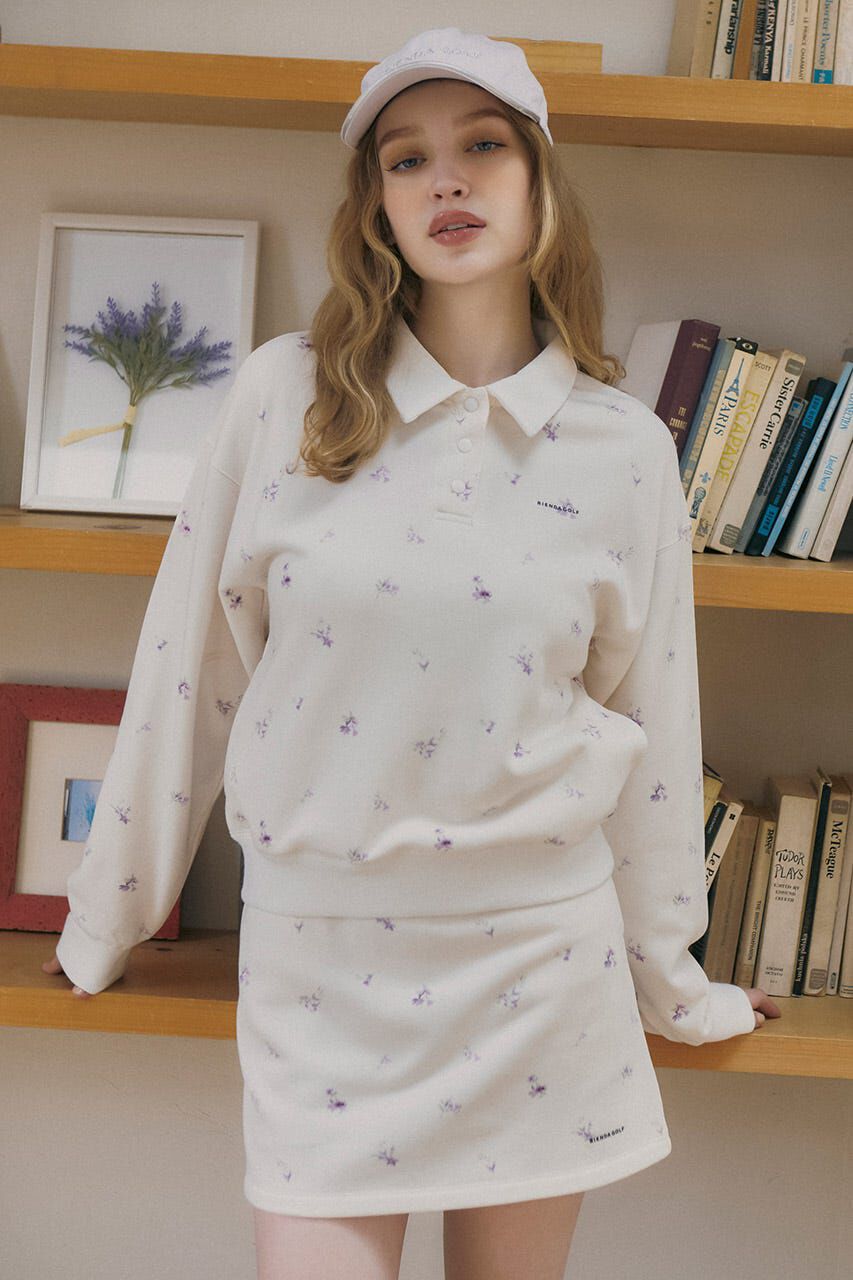 rienda「フラワースウェットトップス」|Tシャツ・カットソー|WHT