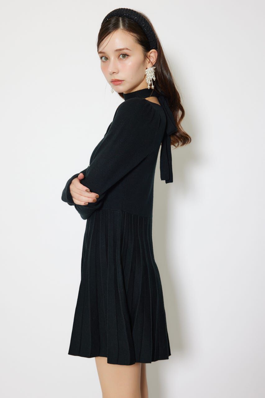 rienda「フロントビジュープリーツミニニットワンピース」|ワンピース|