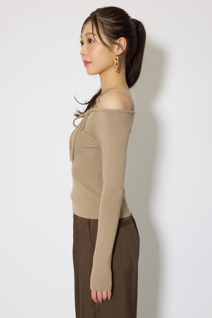 rienda「ストリングタイトニットトップス」|ニット・セーター|