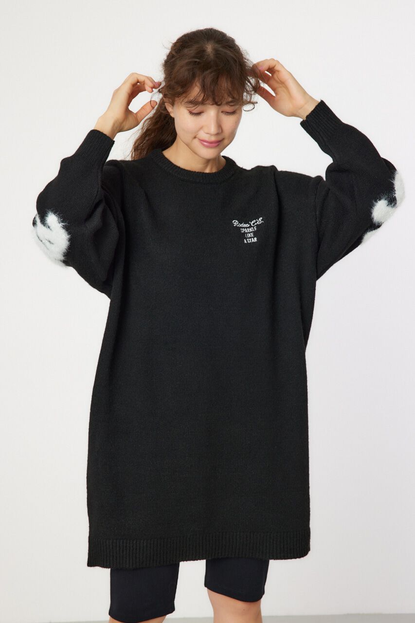 RODEO CROWNS「ラメシャギーロゴニットワンピース」|ワンピース|BLK