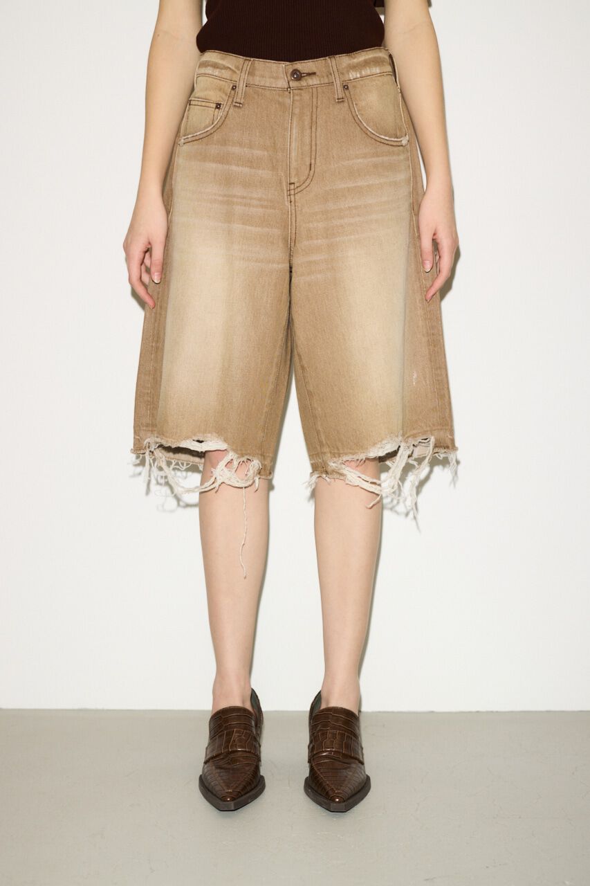 SLY「RIPPED HALF DENIM PT／BE」|デニム|