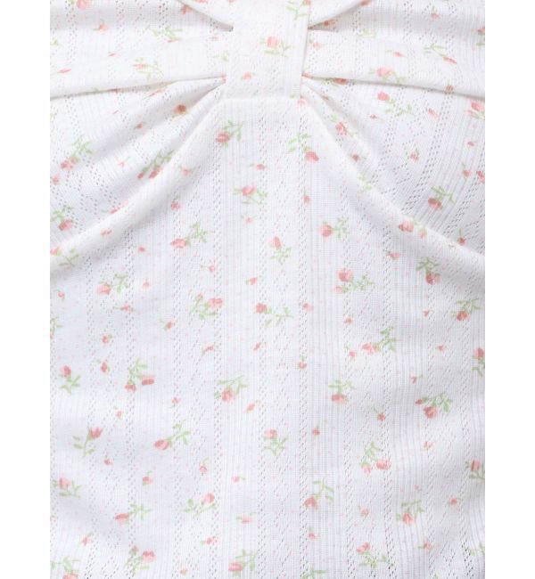 CALNAMUR「PETIT FLOWER RIBBON TSHIRTS/小花柄リボンTシャツ」|Tシャツ・カットソー|
