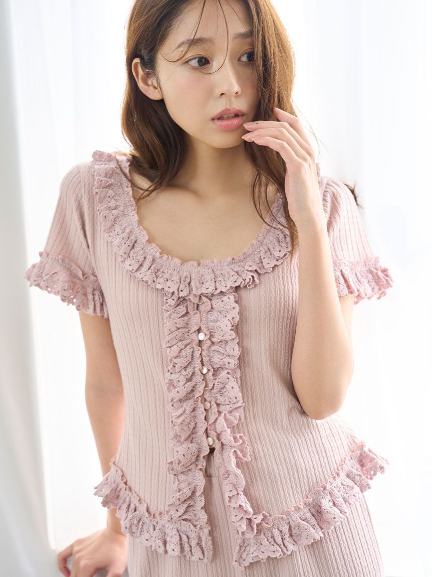 SNIDEL HOME「フリルレースカットプルオーバー」|ルームウェア|PBEG