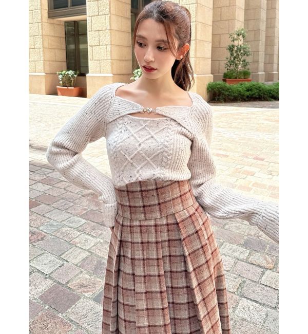 RESEXXY「ケーブルニットレイヤードトップス」|ニット・セーター|