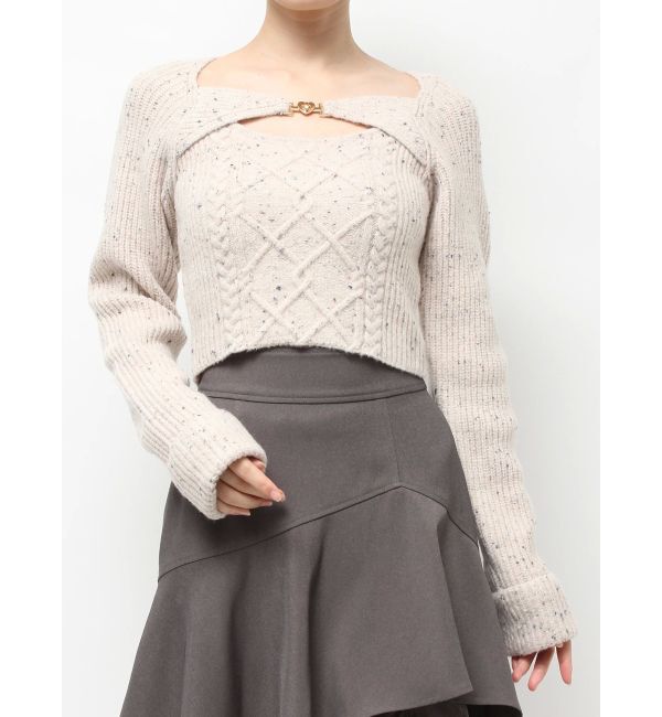 RESEXXY「ケーブルニットレイヤードトップス」|ニット・セーター|