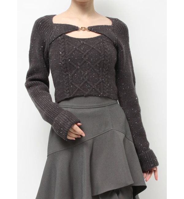 RESEXXY「ケーブルニットレイヤードトップス」|ニット・セーター|