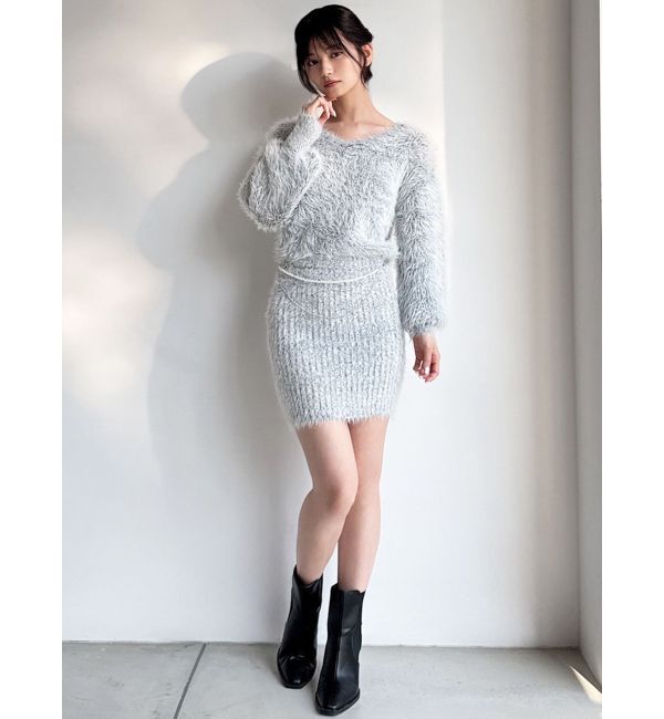 RESEXXY「【追加生産分】シャギーニットワンピース」|ワンピース|