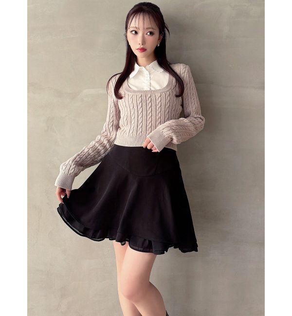 RESEXXY「アシンメトリーフレアミニスカート」|スカート|