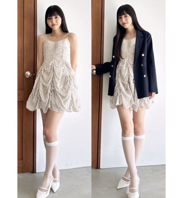 dazzlin「ギャザーリボンミニワンピース」|ワンピース|