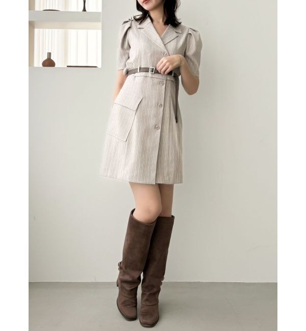 dazzlin「ストライプツイードミニワンピース」|ワンピース|