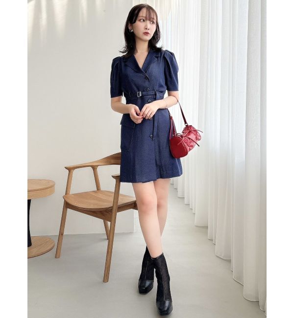 dazzlin「ストライプツイードミニワンピース」|ワンピース|