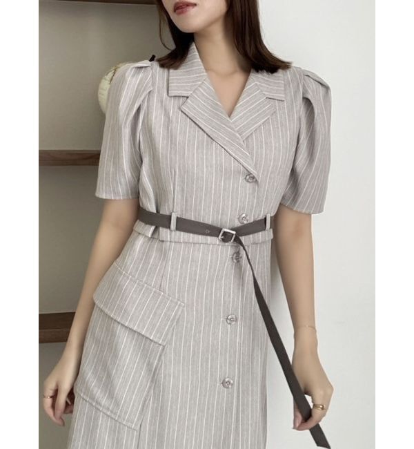 dazzlin「ストライプツイードミニワンピース」|ワンピース|