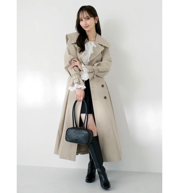 dazzlin「ビッグカラーフリルスリーブトレンチコート」|トレンチコート|