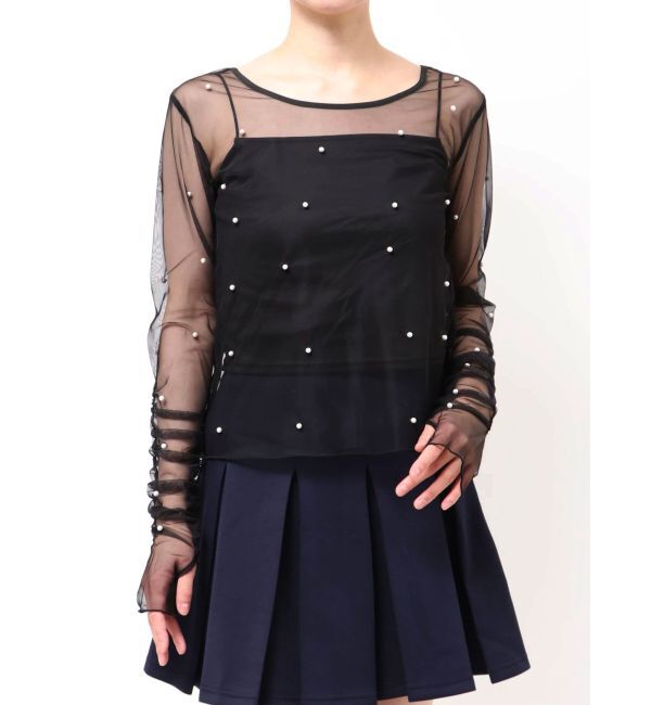 dazzlin「2wayシアートップス」|Tシャツ・カットソー|ブラック