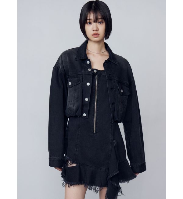 EMODA「アシンメトリーデニムミニワンピース」|ワンピース|